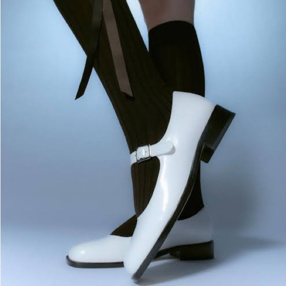 Brand New Sandy Liang Mary Jane in Optic White Spazzolato